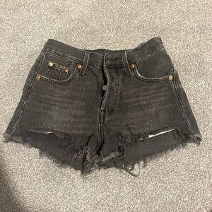 Levi’s washed black denim shorts